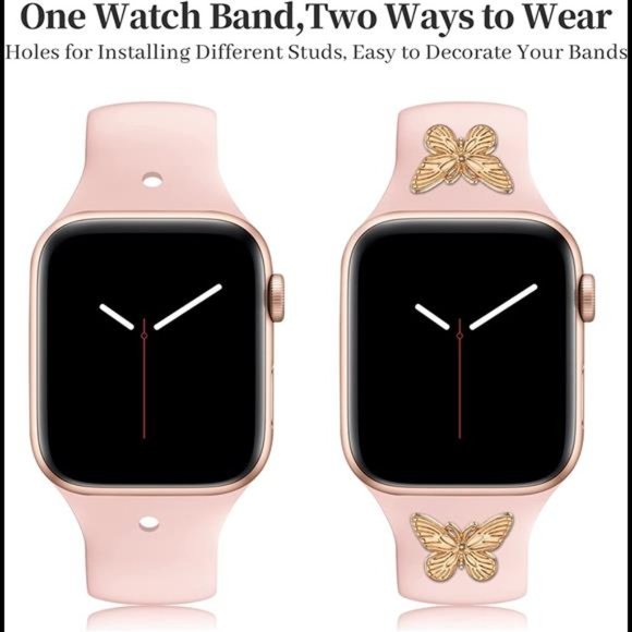 Only Band Silicone Sport Band Butterfly Charm for iwatch Series SE/7/6/5/4/3/2/1 - Picture 4 of 8